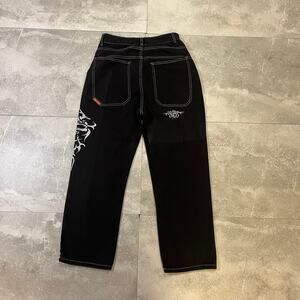 JNCO Jeans Style Black Tribal Print Denim Pants (Not Embroidered) 26x26